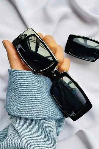 Vista 6 de Gafas de sol GIFIORE rectangulares para mujer, gafas de sol modernas estilo retro, gafas con montura ancha y con protección UV400