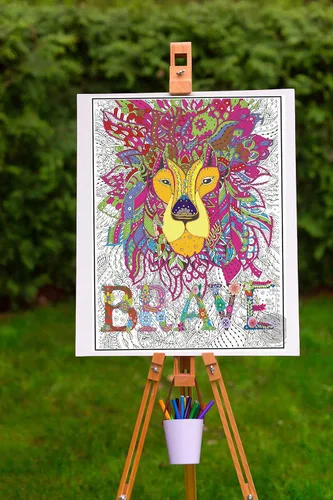 Vista 6 de SJPRINTER Arte de pared inspirador, póster motivacional gigante para colorear con mandala, para niños y adultos, ideal para niñas y niños