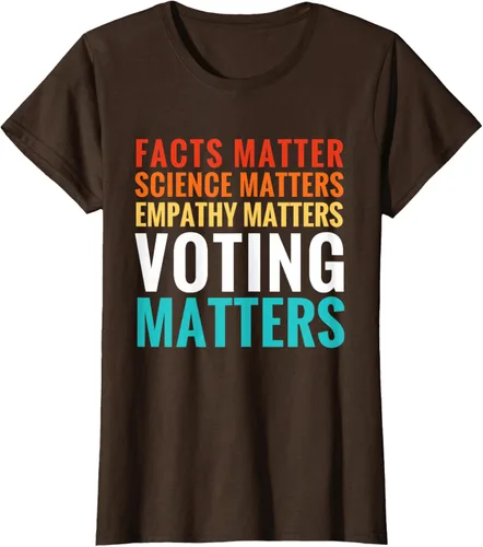Vista 18 de Facts Matter Science Matters Voting Matters - Camiseta demócrata liberal, Negro, S