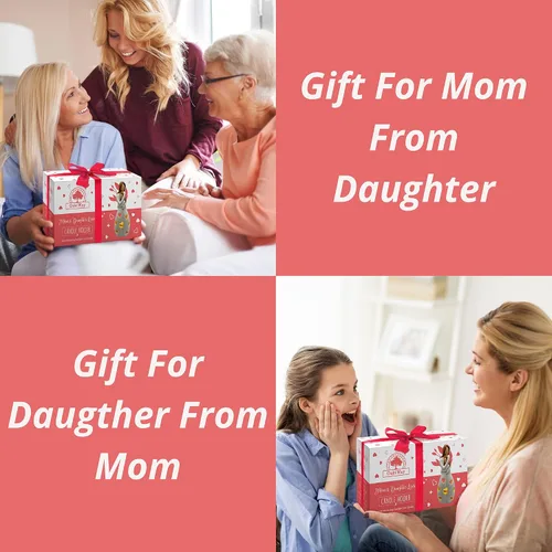 Vista 5 de OakiWay Regalos para mamá de hija, hermanas, para mujeres, portavelas con vela LED parpadeante, mamá e hija, regalos de amistad para mujeres