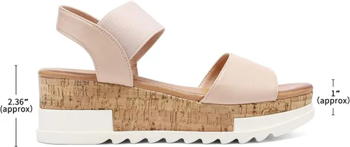 Vista 4 de DREAM PAIRS - Sandalias de plataforma planas para mujer con correa al tobillo y punta abierta