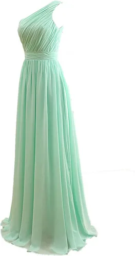 Vista 3 de Lorderqueen - Vestido largo de dama de honor con un hombro para mujer