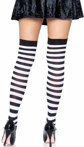 Vista 2 de Leg Avenue Medias de nailon a rayas para mujer, Multi