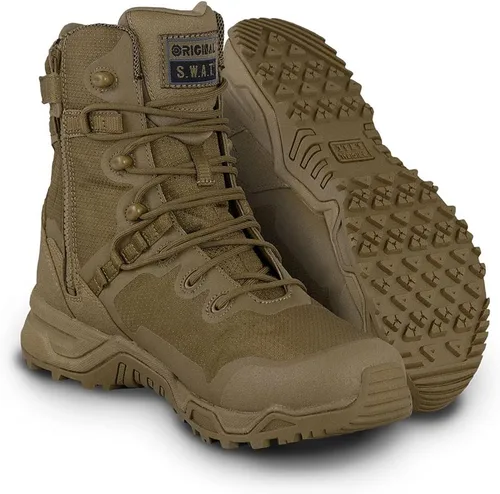 Vista 3 de Original SWAT Alpha Fury - Botas tácticas con cremallera lateral de 8 pulgadas, zapatos ligeros de alto rendimiento, aptas para aeropuertos
