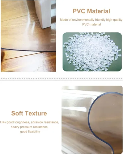 Vista 4 de Camino de piso de plástico de vinilo transparente para suelos duros, protector de alfombra de pelo bajo impermeable, para uso en interiores