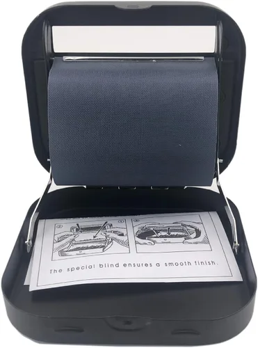 Vista 3 de VOVCIG Rodillo de cigarrillos de 2.756 in, rodillo de cigarrillo negro portátil grueso para papeles de 2.756 in, caja de rodadura automática