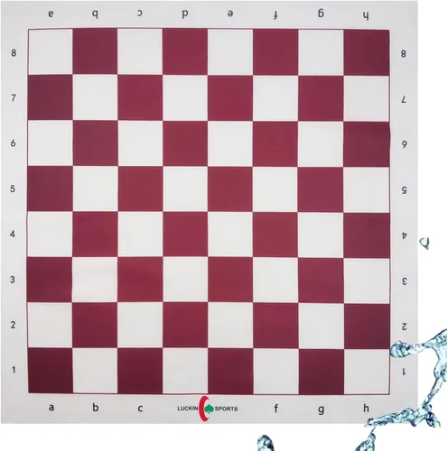Vista 7 de Tablero de ajedrez profesional estándar, 20 x 20 pulgadas de tamaño con cuadrados de 2.25 pulgadas. Tela de fieltro 100% duradera. Impermeable y Azul