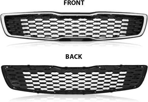 Vista 3 de CROSSDESIG Rejilla de parachoques superior cromada delantera compatible con Kia Forte5 Hatchback EX LX 2017 2018