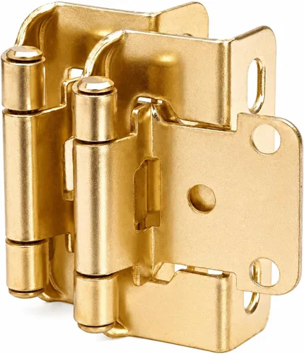 Vista 12 de Decobasics Paquete de 2 bisagras de gabinete de níquel cepillado superpuestas de 1/2 pulgada para puertas de gabinete (1 par), bisagras de marco