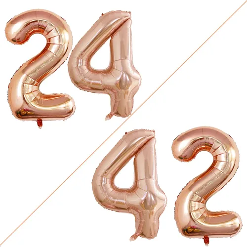 Vista 20 de Goer, conjunto de globos de papel aluminio para decoraciones de cumpleaños, globos de las letras de feliz cumpleaños y de números Oro