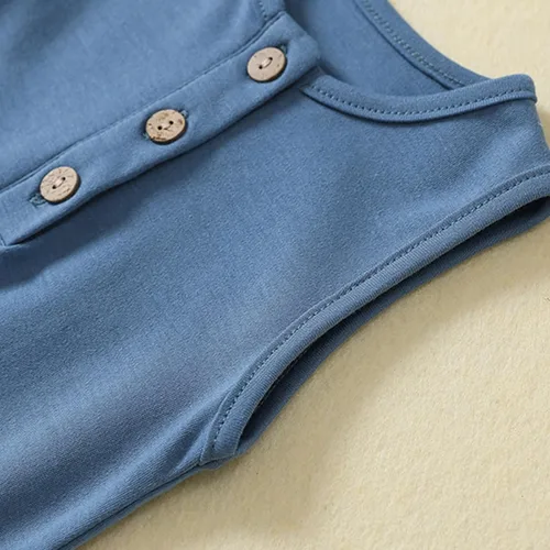 Vista 6 de Baby Boys Sleeveless Romper,Newborn Tank Top Summer Clothes Short Jumpsuit Gris azulado