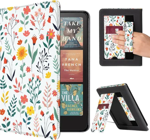 Vista 13 de CoBak Funda con soporte para Kindle Paperwhite - Funda de piel sintética duradera con función de apagado y encendido automático, ranura