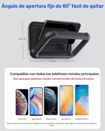 Vista 6 de Mistriddle Soporte para teléfono de ducha impermeable con rotación de 360°, ángulo ajustable, soporte para teléfono montado en pared para espejo
