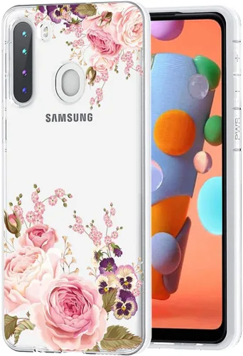 Vista 8 de Funda para Galaxy A21 (no compatible con A21S), Samsung A21, funda transparente y flexible de TPU de silicona suave de goma suave para Samsung