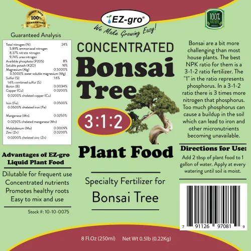 Vista 3 de Fertilizante líquido profesional para bonsái de EZ-gro Fertilizante concentrado de plantas de interior con relación 3:1:2 para tu árbol bonsái 8