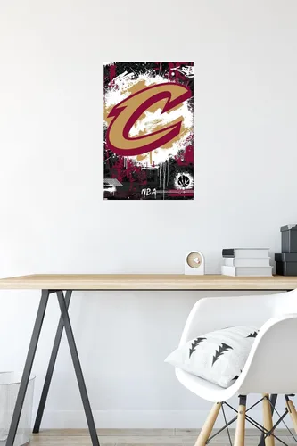 Vista 4 de Trends International NBA Cleveland Cavaliers - Póster de pared con logotipo Maximalist 23 Versión premium sin marco