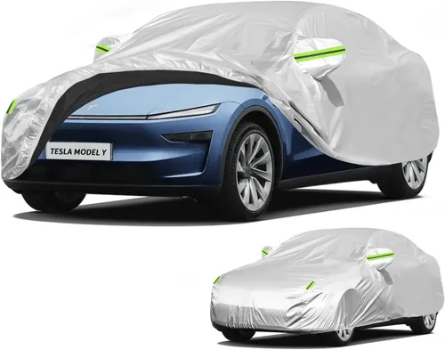 Vista 14 de Funda de Coche a Medida para Tesla Model 3, Protección para Todo Tipo de Clima, Antiarañazos, Impermeable Bloquea Lluvia/Sol/Nieve/Polvo