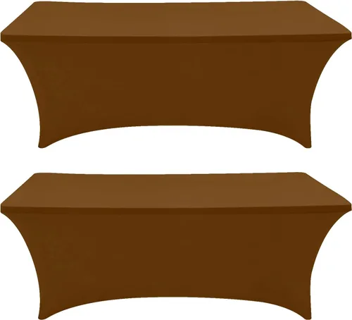 Vista 13 de Eurmax USA - Manteles rectangulares ajustables de elastano de 4 pies, mantel elástico para bodas, eventos o para decorar la mesa del patio