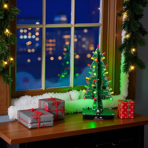 Vista 2 de Gikfun 3D USB árboles de Navidad 3 colores LED DIY Kit Flash LED Circuito EK1719