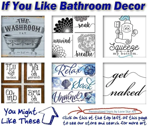 Vista 9 de Letrero de metal – The Washroom – Letrero de metal duradero – Uso en interiores y exteriores – Gran decoración de baño y regalo de menos de $20