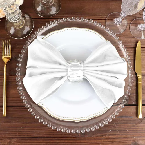 Vista 5 de Efavormart Juego de 25 Servilletas de Tela, Servilletas de Cena Blancas Sin Costuras de 20x20 Pulgadas, Servilletas de Mesa de Lino Lavables