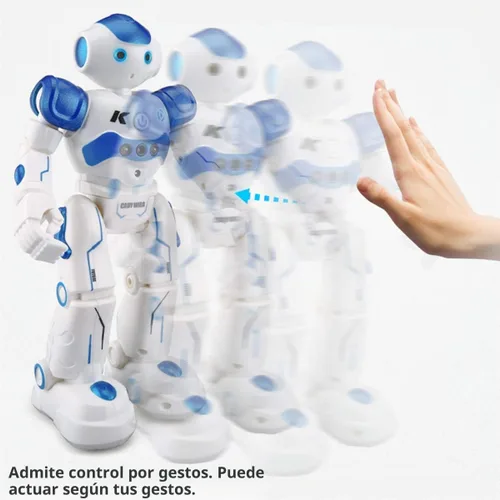 Vista 4 de Juguete de robot RC con detección de gestos inteligente para niños, puede cantar, bailar, hablar, regalo de cumpleaños de Navidad (blanco)