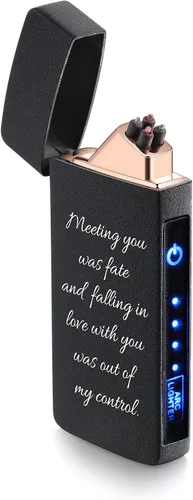 Vista 5 de Fortheday Encendedor eléctrico personalizado para hombres, encendedor grabado personalizado con encendedores recargables por USB para el día
