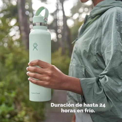 Vista 3 de Hydro Flask Botella de agua – Acero inoxidable aislado – Tapa con pajilla, antiderrames, a prueba de fugas, 24 onzas, rosa trillium