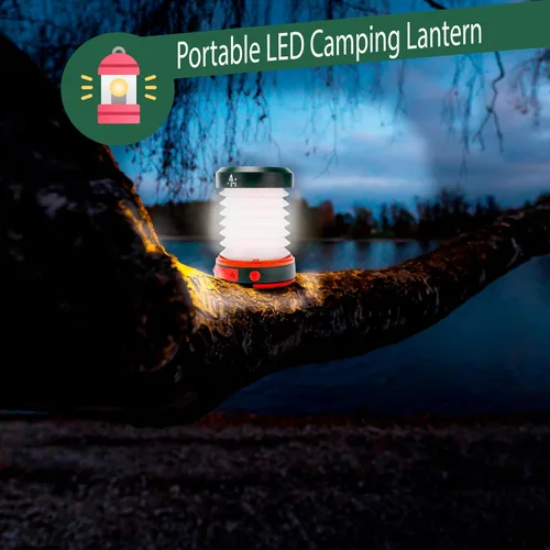 Vista 5 de Linterna solar para campamento, linternas LED para cortes de energía, luces de campamento, linterna de emergencia, lámpara plegable, recargable
