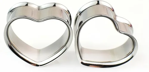 Vista 7 de 10 unidades5 pares de dilatadores de oreja en forma de corazón, tapones de acero inoxidable para estirador de oído, joyería para mujeres y hombres