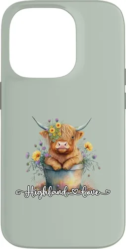 Vista 17 de Lindo bebé Highland vaca ternero amor primavera pastel novedad caso para iPhone 16