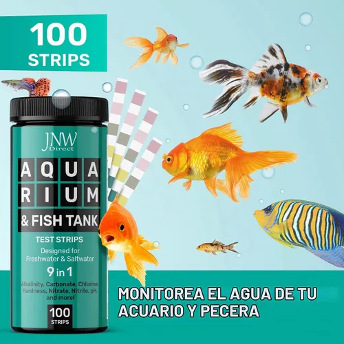 Vista 3 de Tiras reactivas para acuarios – Kit de prueba de acuario 9 en 1 con libro electrónico – Kit de prueba de agua para acuario con tiras de prueba