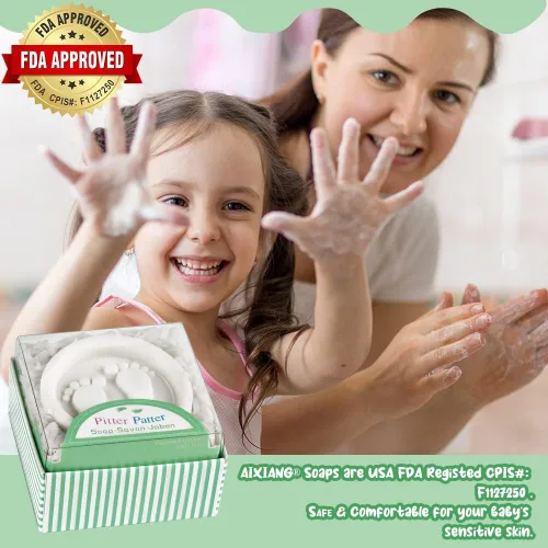 Vista 3 de AIXIANG Kit de 24 regalos para baby shower, jabón perfumado hecho a mano para pies de bebé