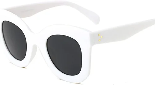Vista 2 de Gafas de sol con diseño de mariposa, semi ojo de gato, montura de plástico y lentes gradientes transparentes