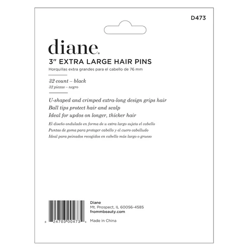 Vista 6 de Diane Horquillas para el cabello, negras, 3 pulgadas (D473)