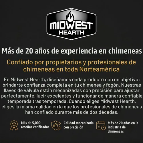 Vista 6 de Midwest Hearth - Llave de válvula universal para fogones y chimeneas de gas, cromado pulido