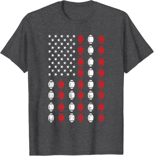 Vista 27 de Camiseta patriótica de jugador atleta del 4 de julio de fútbol americano, Negro
