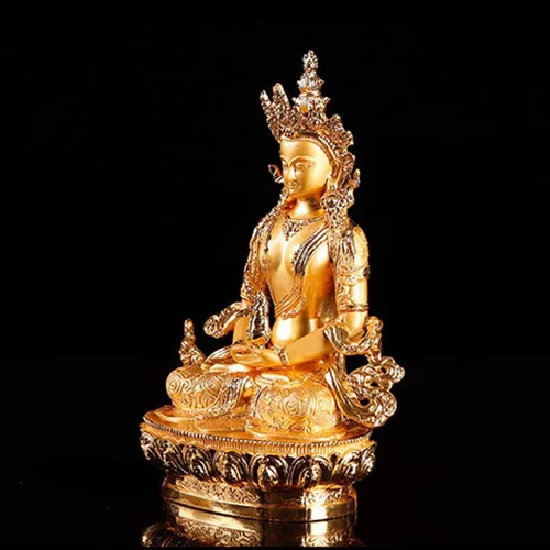 Vista 7 de NYKK Estatua de Buda Longevity/Amitayus 6 pulgadas Buda Aleación Metal Budista Proveedores Hogar/Oficina Decorar Estatua Artesanía Escultura de Buda