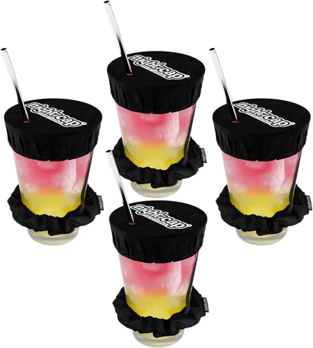 Vista 24 de Nightcap Coletero Cubrevasos - El Coletero Reutilizable para Prevención de Adulteración de Bebidas Como se Vio en Shark Tank Negro