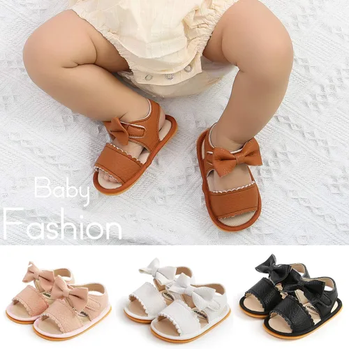 Vista 2 de Timatego Sandalias de verano para bebés y niñas suela suave antideslizante con flores zapatos de vestir para cuna