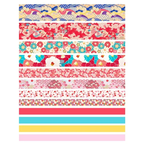 Vista 9 de Juego de 12 rollos de cinta Washi con varios patrones, suministros de manualidades para decoración de bricolaje y manualidades, estilo A