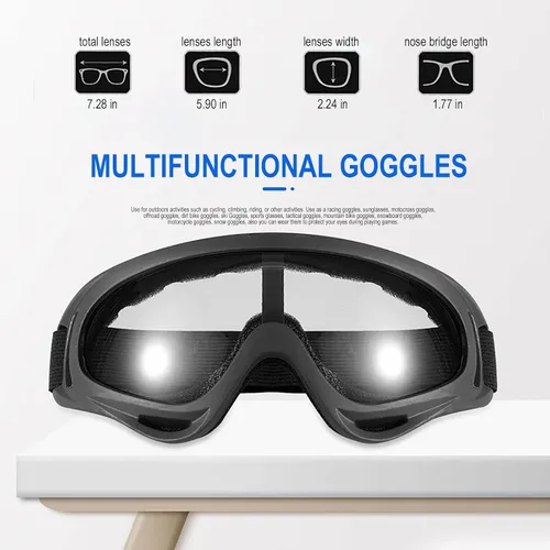 Vista 8 de 10 Packs Motorcycle Accessories, 5PCS Dirt Bike Ski Goggles Dustproof Windproof Safety Glasses and 5PCS Face Masks