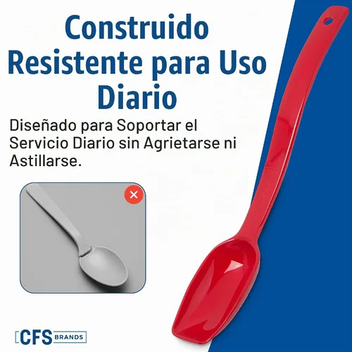 Vista 6 de Cucharas para servir Carlisle, sólidas y perforadas, para buffet/ensaladas 0.25 oz - 0.8 oz (paquete de 12 unidades), Rojo, 12