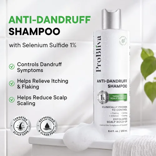 Vista 2 de ProBliva Anti Dandruff Shampoo: Medicated Dandruff Shampoo - 2-Pack