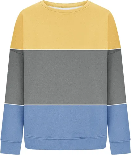 Vista 6 de Sudaderas con capucha para mujer, manga larga, bloque de color, cuello redondo, forro polar, ajuste holgado, túnica para otoño e invierno, ropa Y2K