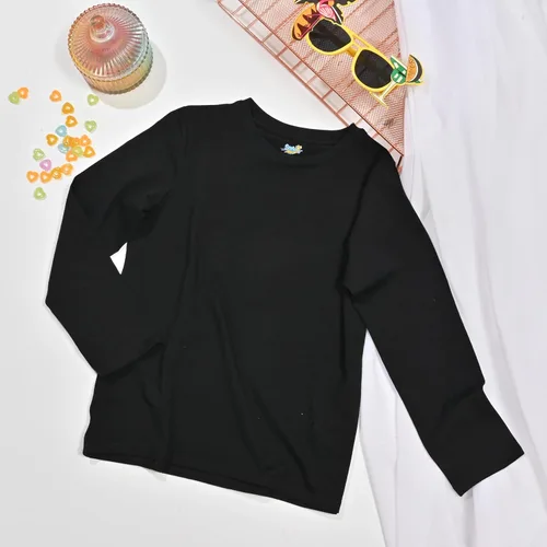 Vista 5 de Paquete de 5 camisetas de manga larga para niños, de algodón, cuello redondo, básicas, suaves, de manga larga para niños