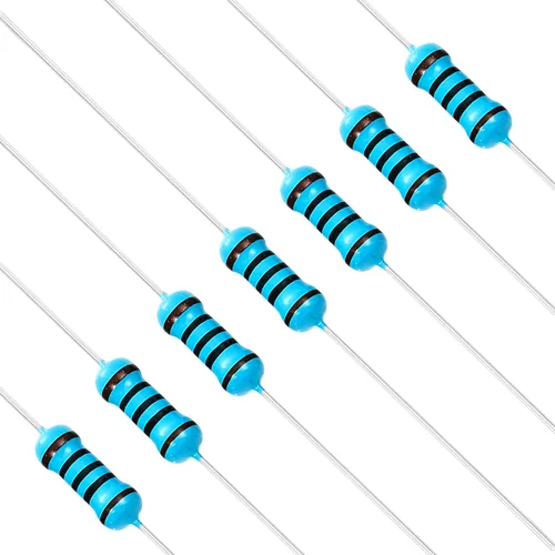 Vista 24 de Chanzon 100pcs 1/2W (0.5W) 1 Ω ohmios Resistencia fija de película metálica 0.01 ±1% Tolerancia 1R MF Orificio pasante Resistencias limitadoras