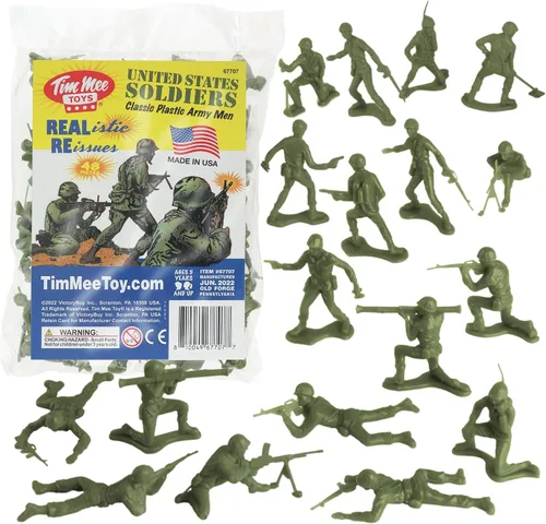 Vista 19 de TimMee Soldados de plástico del ejército - 48 figuras de juguete de soldados negros - Fabricado en EE. UU
