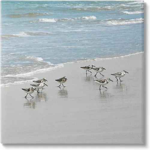 Vista 7 de Stupell Industries Sandpipers Flock Sandy Beach Shore - Placa de pared, diseño de Natalie Carpentieri