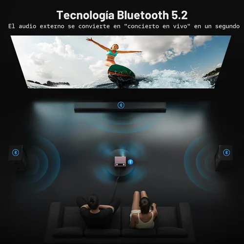 Vista 6 de Proyector inteligente Full HD de 2000 lúmenes ANSI, aplicación de transmisión integrada, proyector de películas HAPPRUN Native 1080P con enfoque